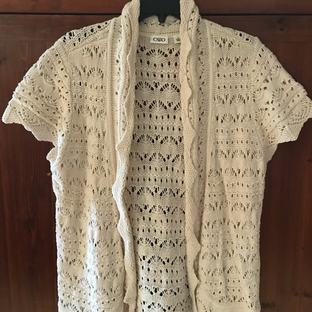 Lace cardigan sweater